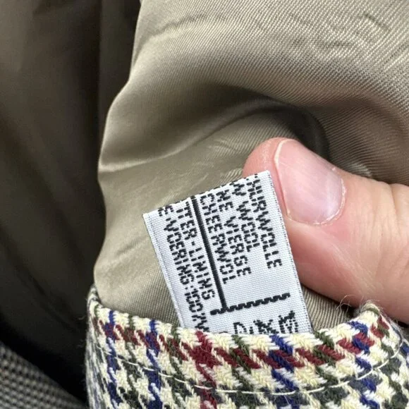 Hugo Boss Men 46 Regular Blazer Sports Coat Houndstooth Green Red Blue Wool